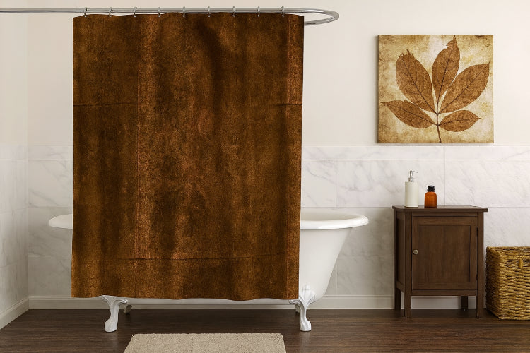 Rideau de Douche rustique Marron  cadre 
