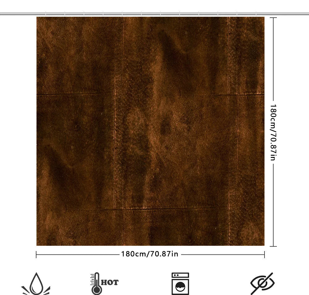 Rideau de Douche rustique Marron  taille 