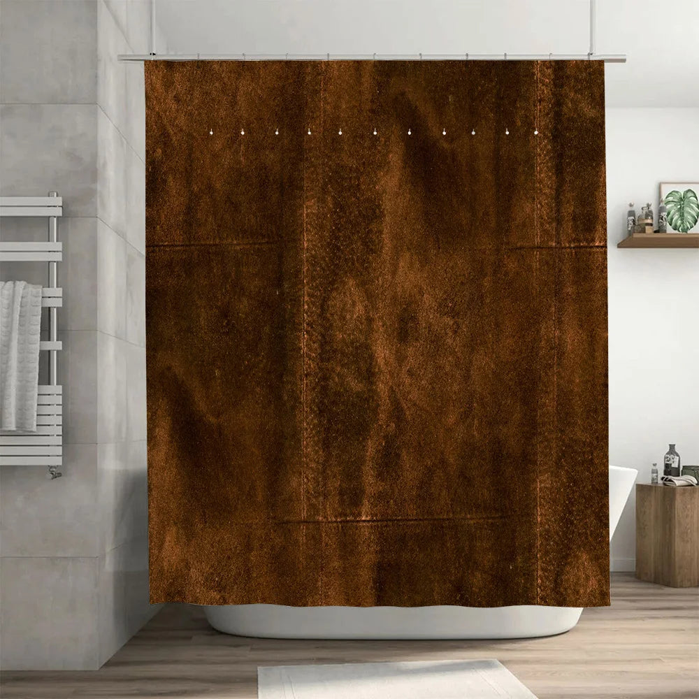 Rideau de Douche rustique Marron tapis