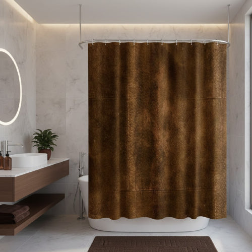 Rideau de Douche rustique Marron tapis marron 