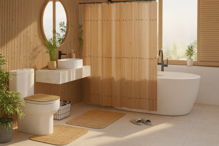 Rideau de Salle de Bain  Bambou 4  pièces 