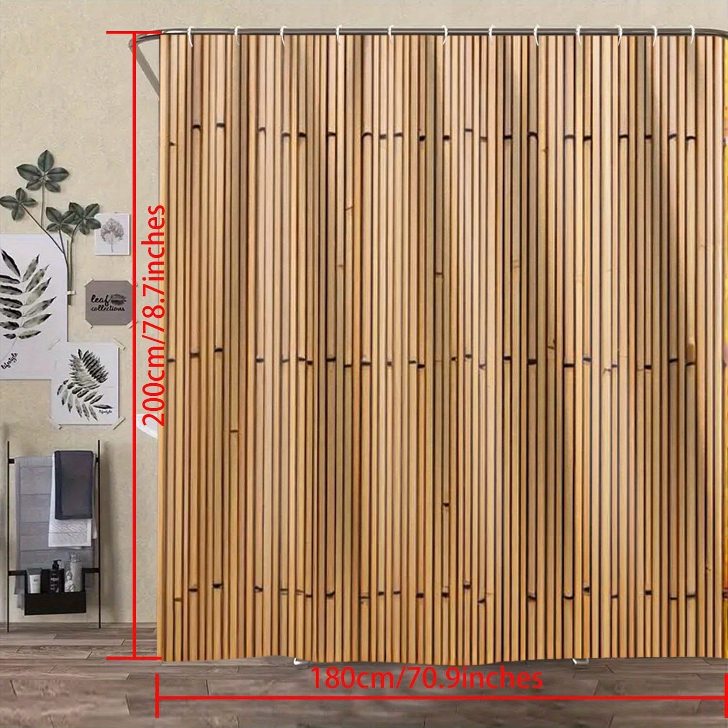 Rideau de Salle de Bain  Bambou bois 