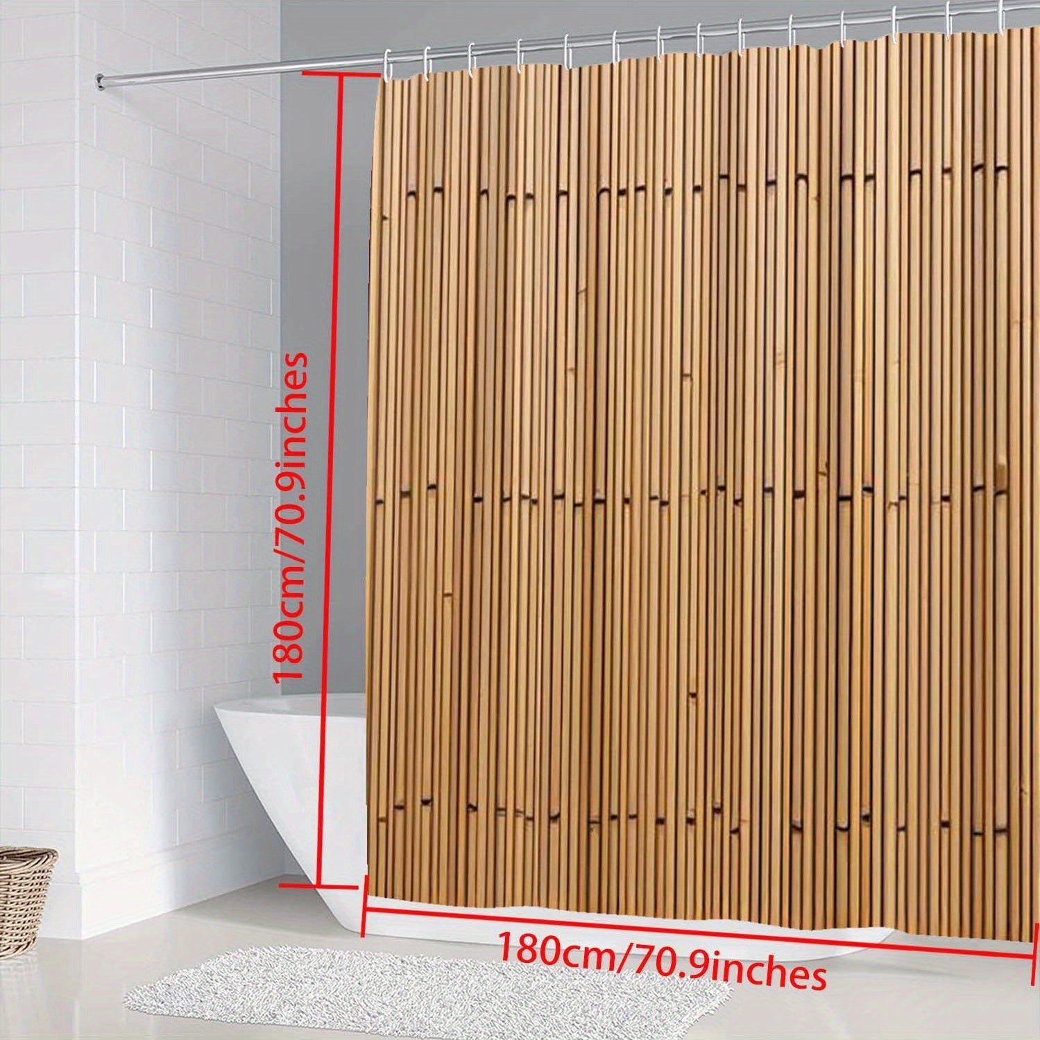 Rideau de Salle de Bain  Bambou carrée 