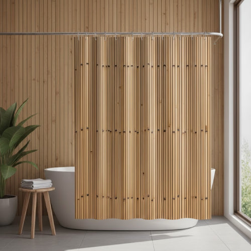 Rideau de Salle de Bain  Bambou  plante 