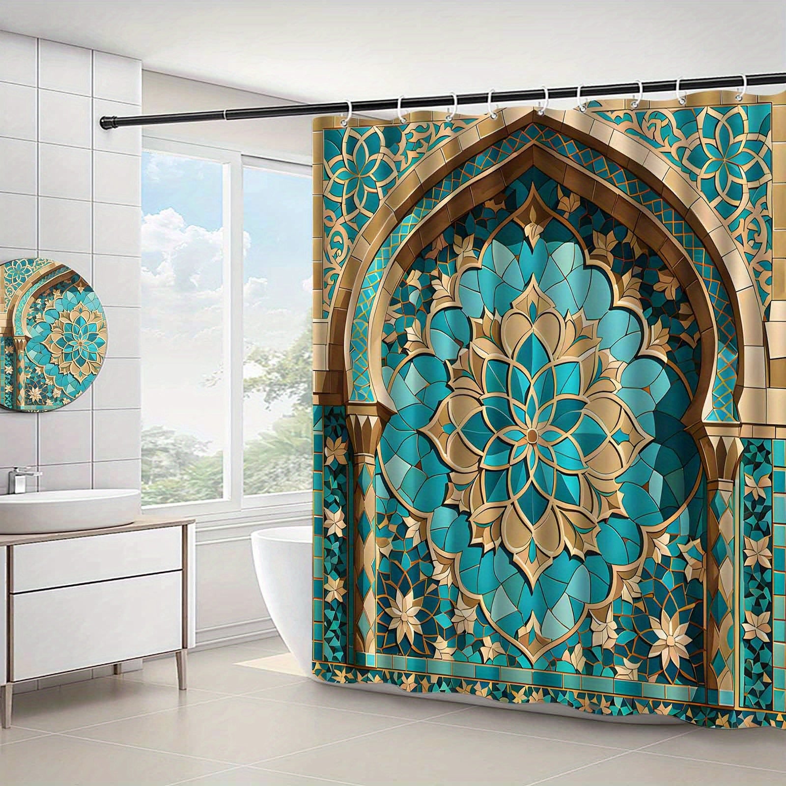 Rideau de bain fleur de lotus