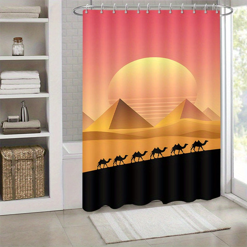 Rideau de bain les pyramides baignoire 