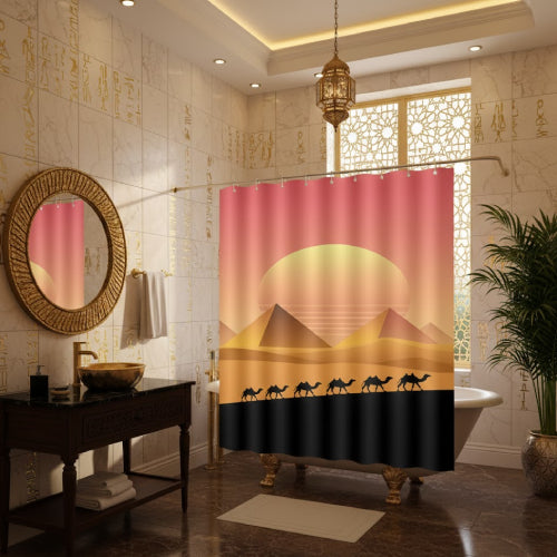 Rideau de bain les pyramides tapis 