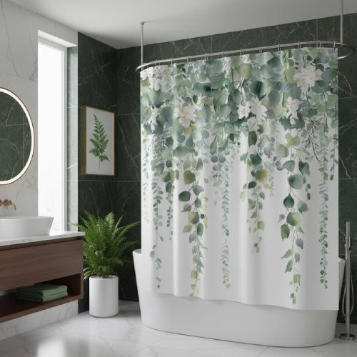 Rideau de douche Cascade de fleurs plante 