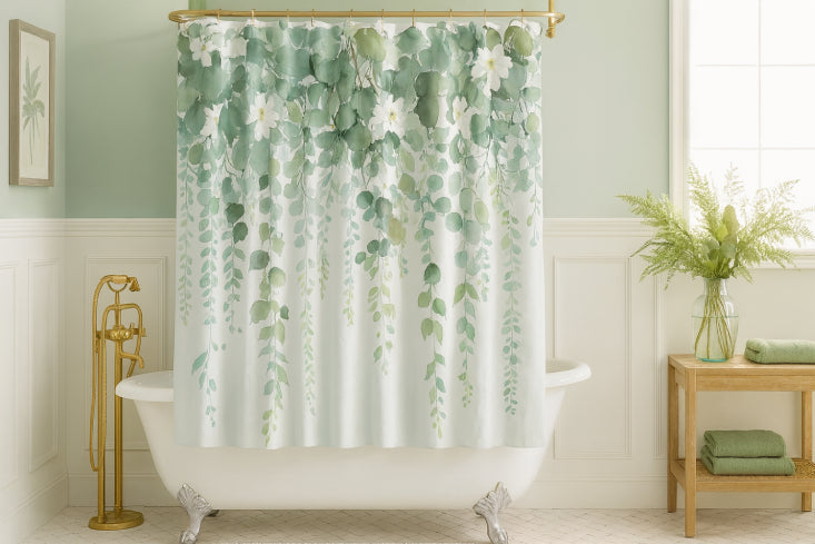 Rideau de douche Cascade de fleurs table 