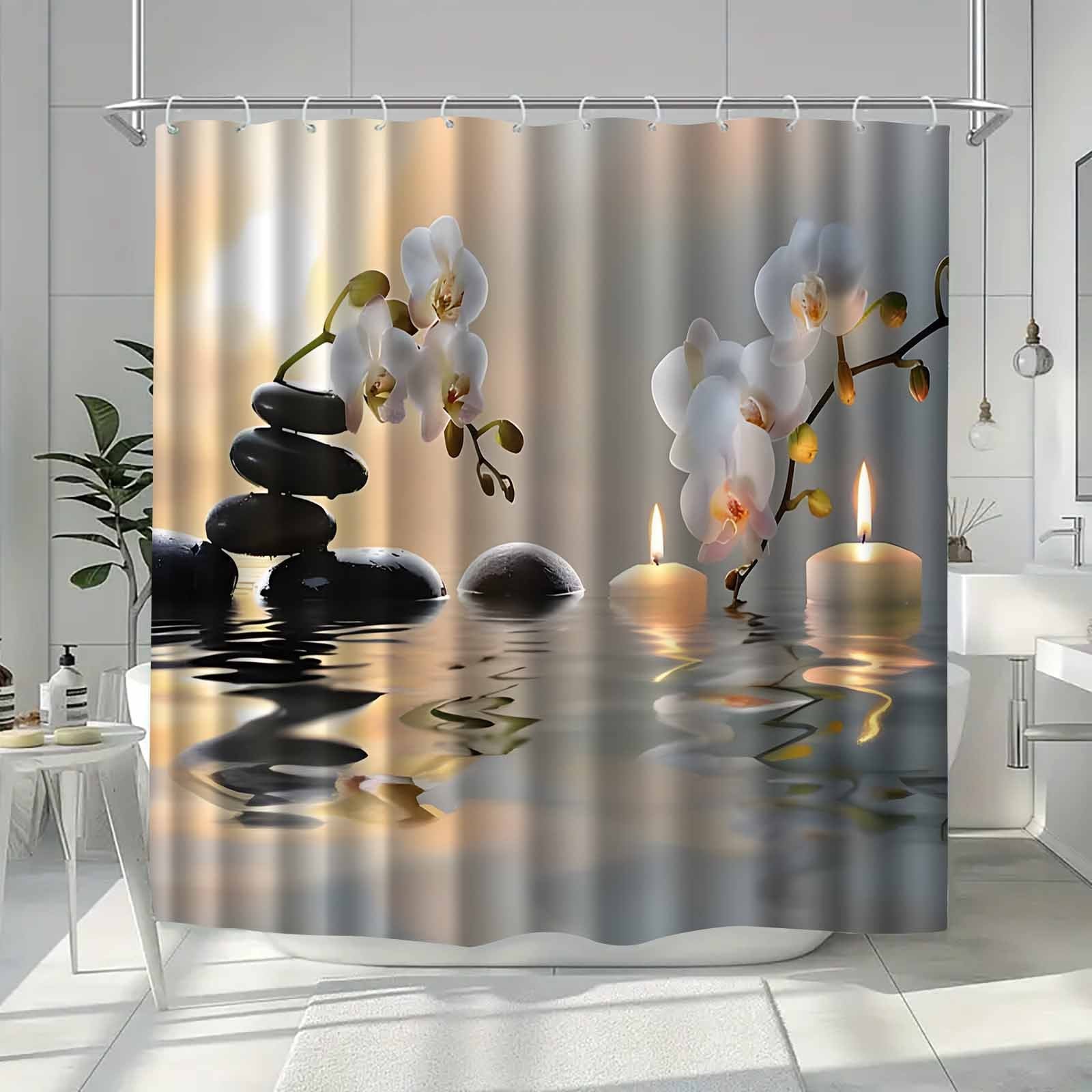 Rideau de douche Zen fleurs 