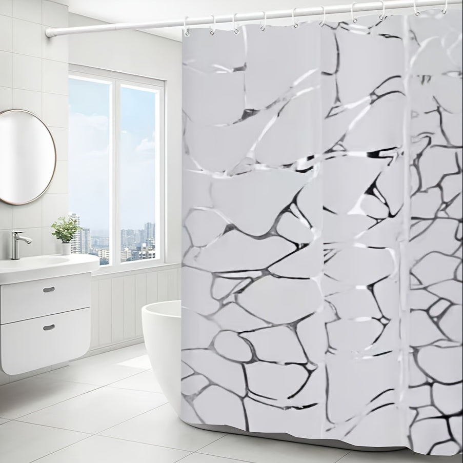 Rideau de douche design blanc 