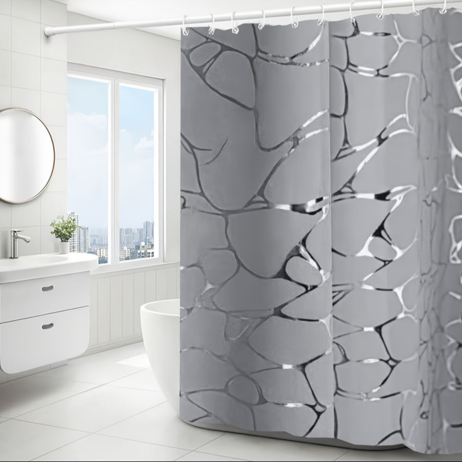 Rideau de douche design gris 