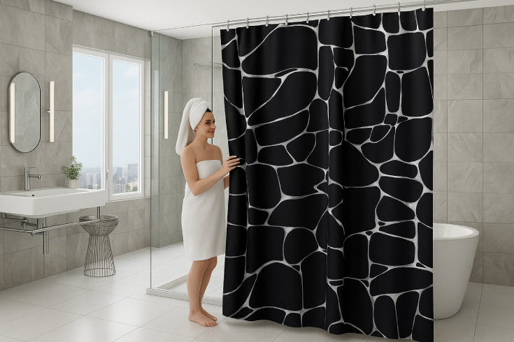 Rideau de douche design lavabo 