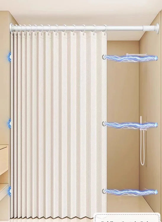 Rideau de douche en lin beige 