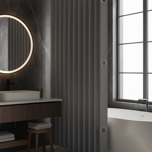 Rideau de douche en lin  lavabo 