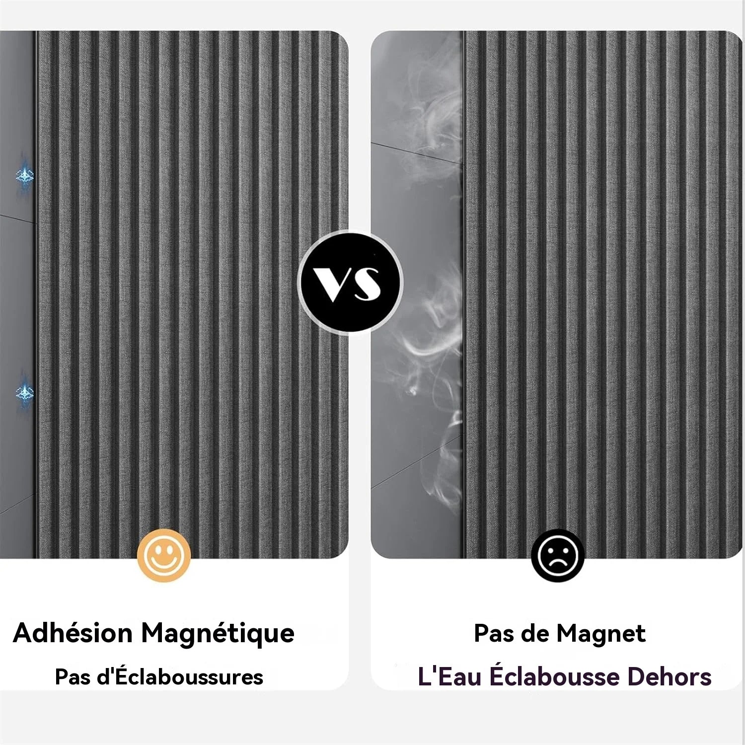 Rideau de douche en lin pas de magnet 