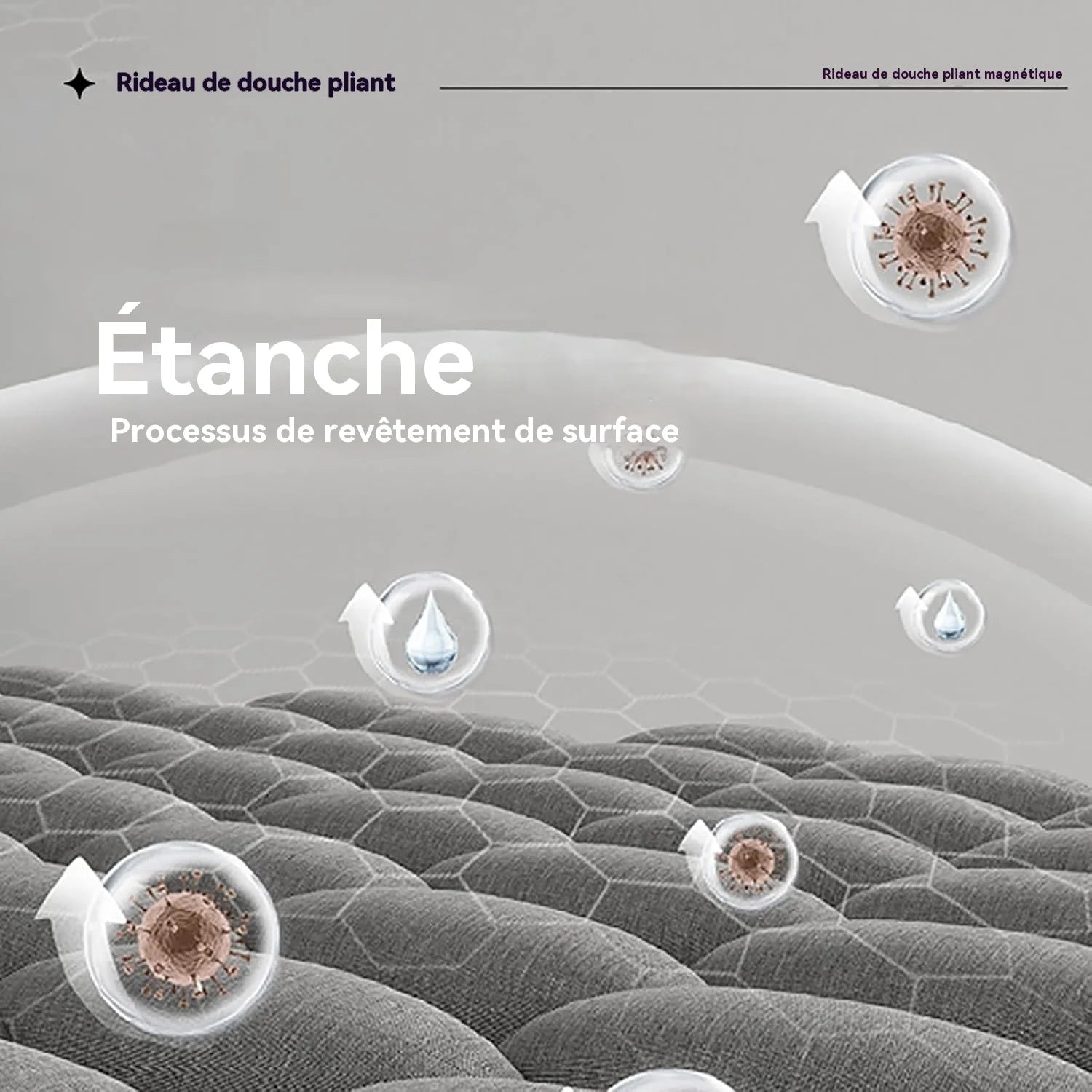 Rideau de douche en lin étanche 