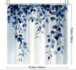 Rideau de douche feuilles bleu canard - Vignette | Douceur De Bain