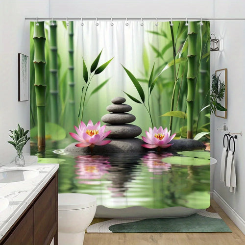 Rideau de douche fleur de Lotus toilette 