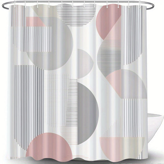 Rideau de douche gris et rose