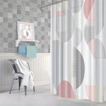 Rideau de douche gris et rose - Vignette | Douceur De Bain