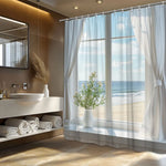 Rideau de douche imperméable à vue sur le bord de mer - Vignette | Douceur De Bain