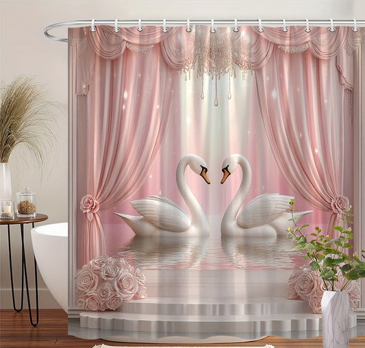 Rideau de douche élégant Cygnes