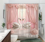 Rideau de douche élégant Cygnes - Vignette | Douceur De Bain