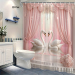 Rideau de douche élégant Cygnes - Vignette | Douceur De Bain