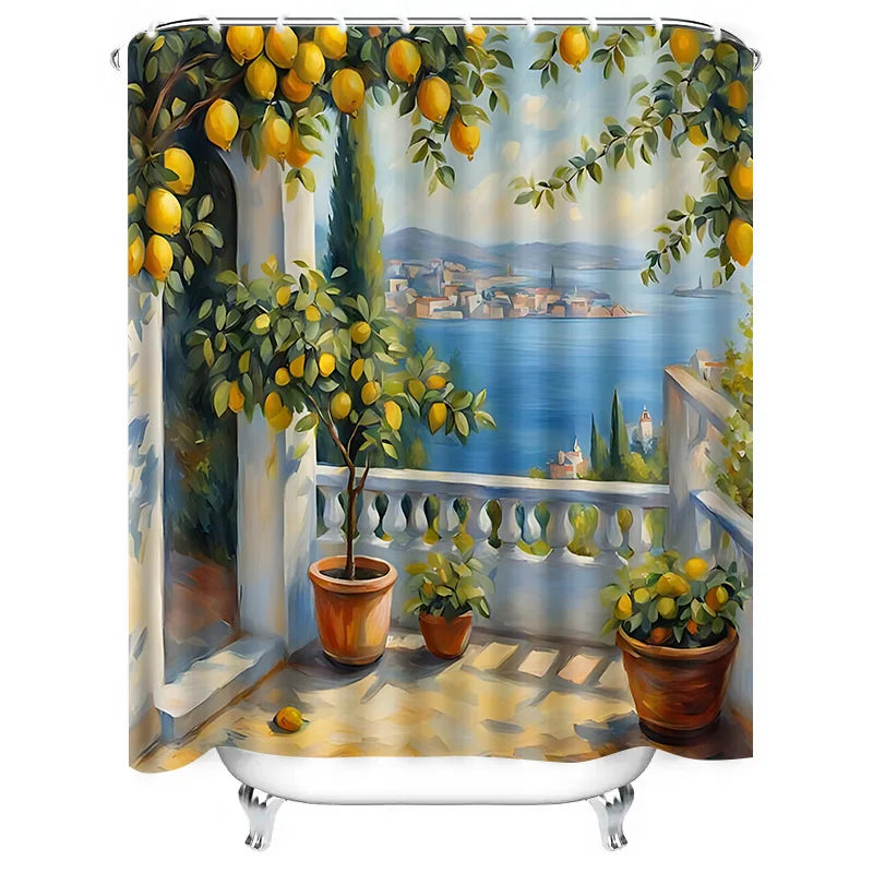 Rideau de douche méditerranéen balcon 