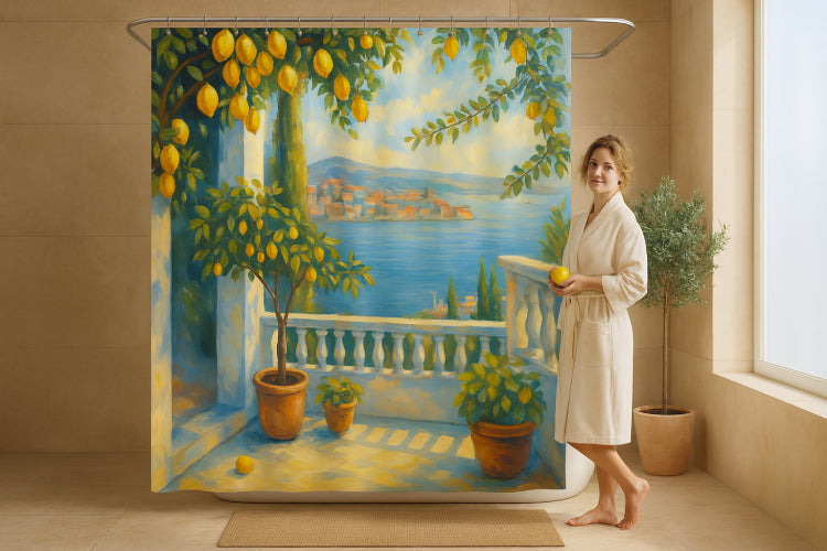 Rideau de douche méditerranéen femme 