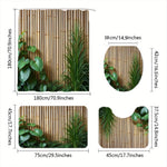 Rideau de douche  motif bambou et plantes vertes - Vignette | Douceur De Bain
