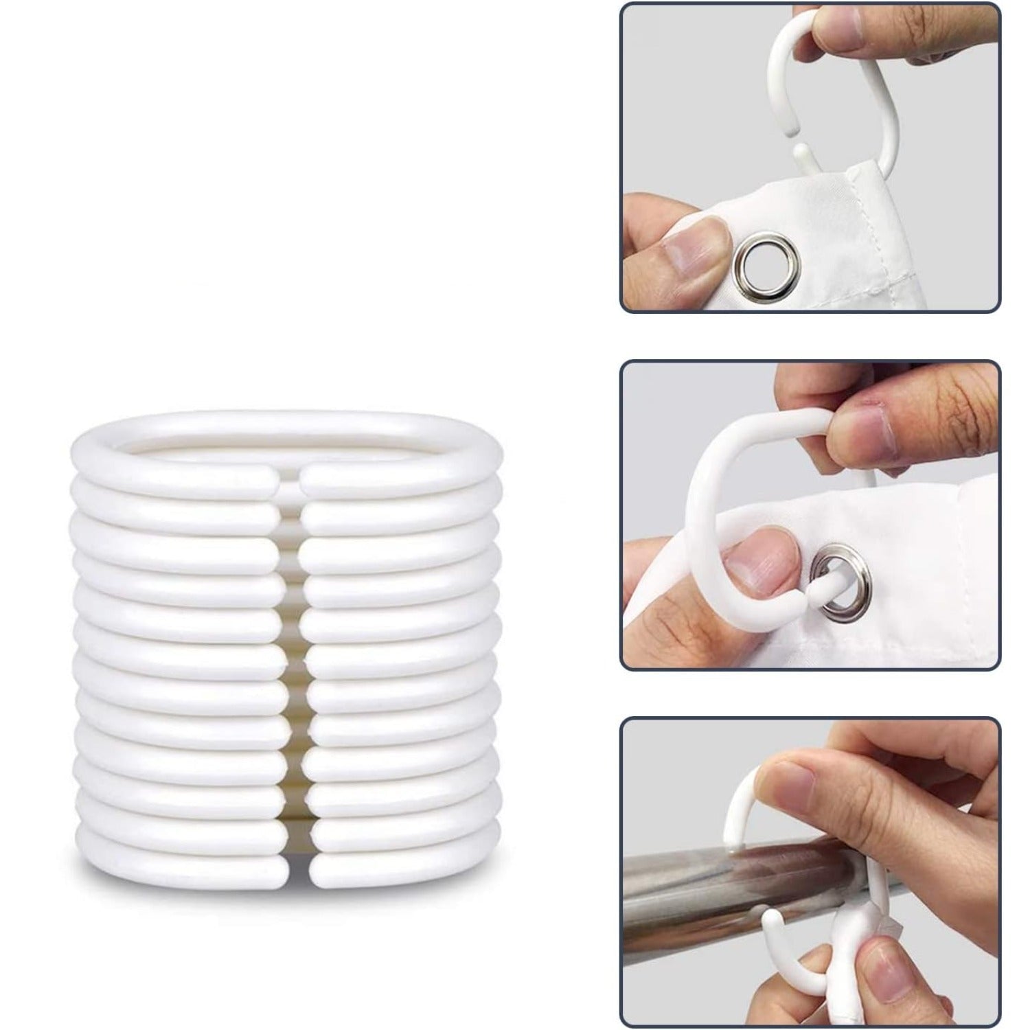 Rideau de douche pailleté rose et marbre 12pièces