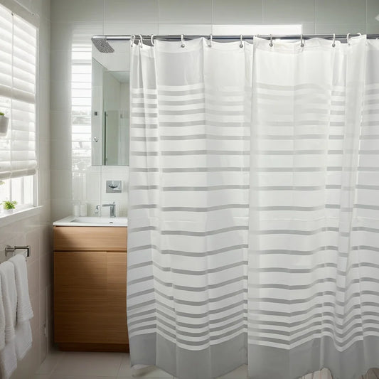 Rideau de douche semi-transparent