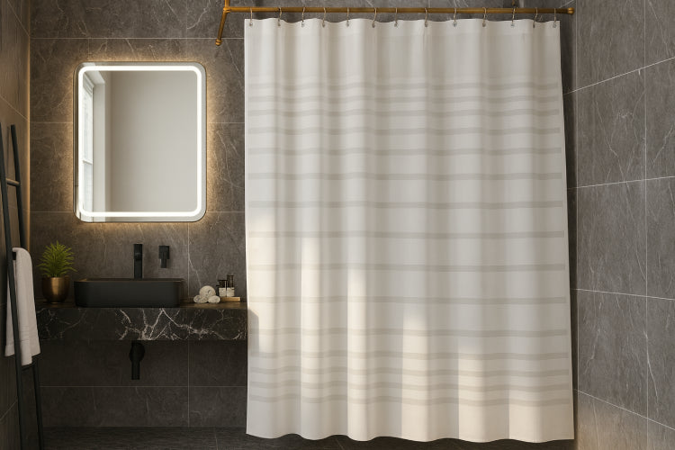 Rideau de douche semi-transparent  douche 