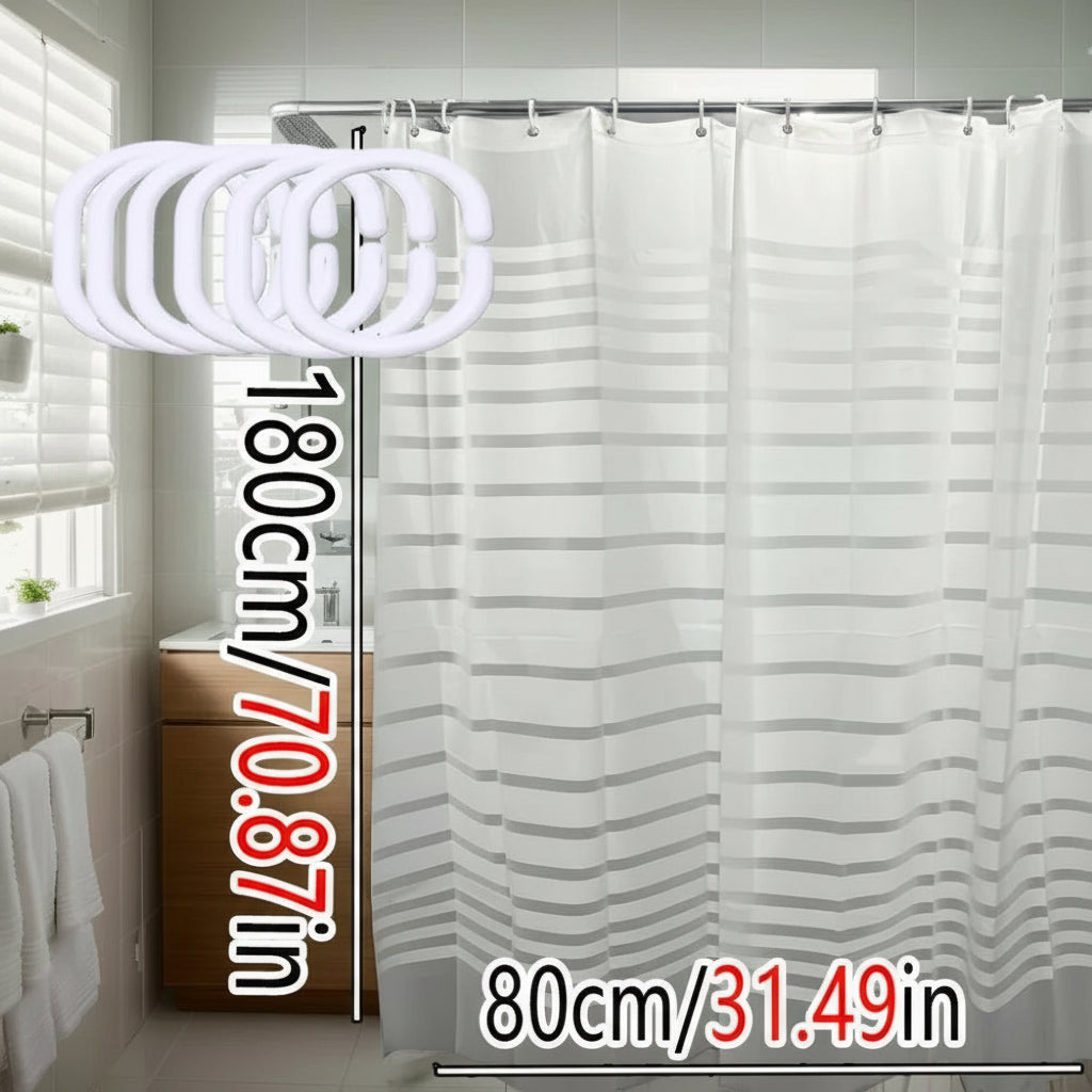 Rideau de douche semi-transparent taille 