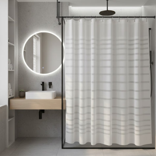 Rideau de douche semi-transparent  vitre 