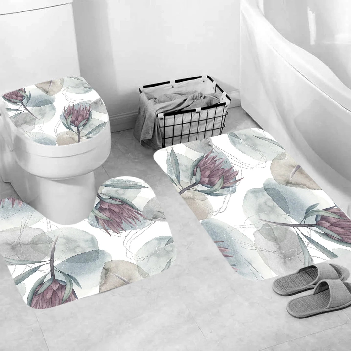 Rideau et Tapis Floraux Élégance Royale tapis 