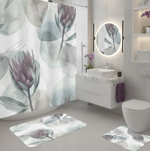 Rideau et Tapis Floraux Élégance Royale  toilettes 