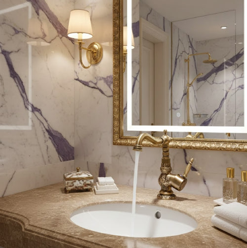 Robinet de Salle de Bain Vintage en Laiton Antique eau 