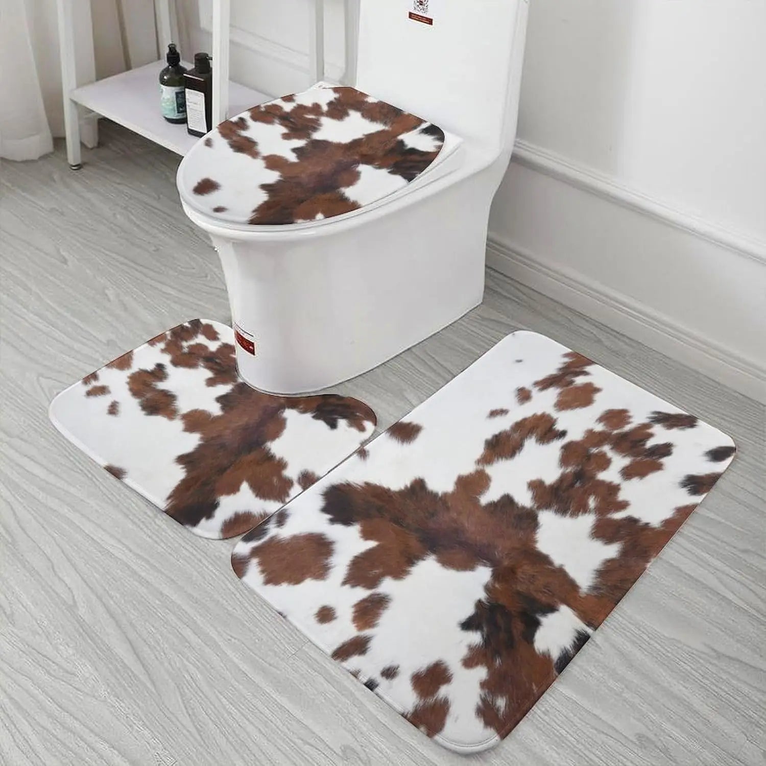 Set Tapis de Salle de Bain « Peau de Vache » sol 