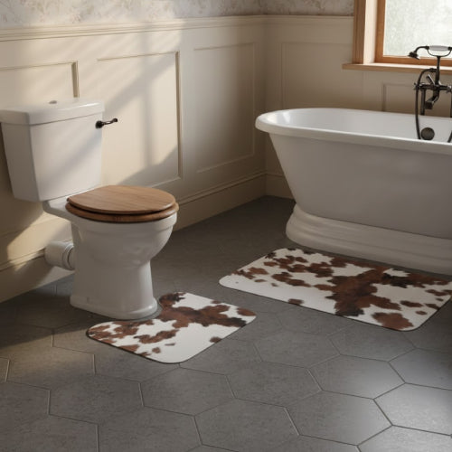 Set Tapis de Salle de Bain « Peau de Vache » toilette 