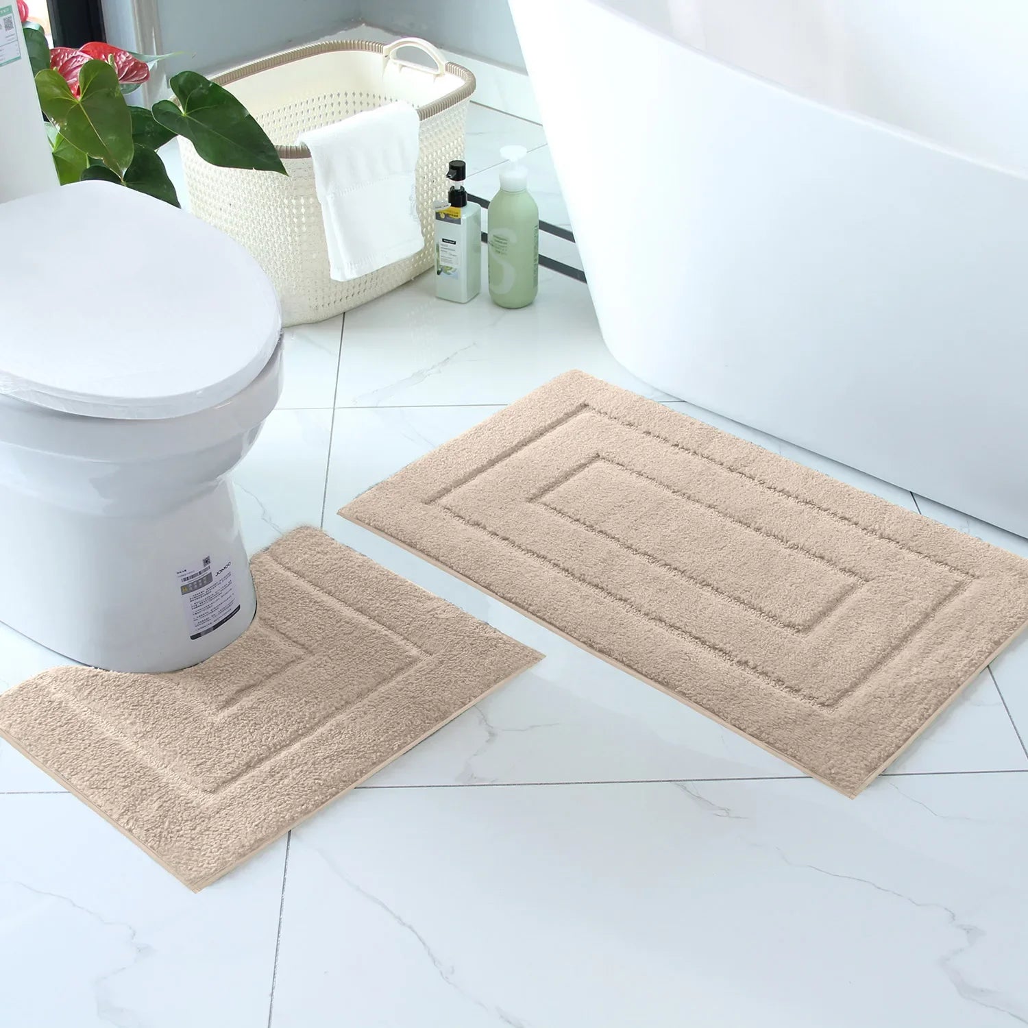 Tapis absorbant pour baignoire kaki