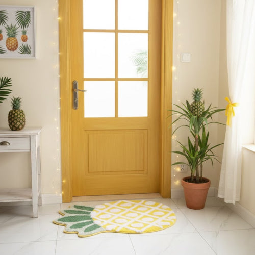 Tapis ananas salle de bain porte 