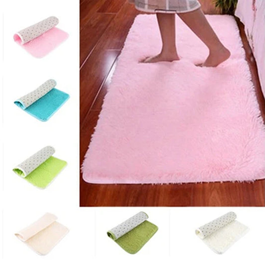 Tapis antidérapant doux couleur bonbon