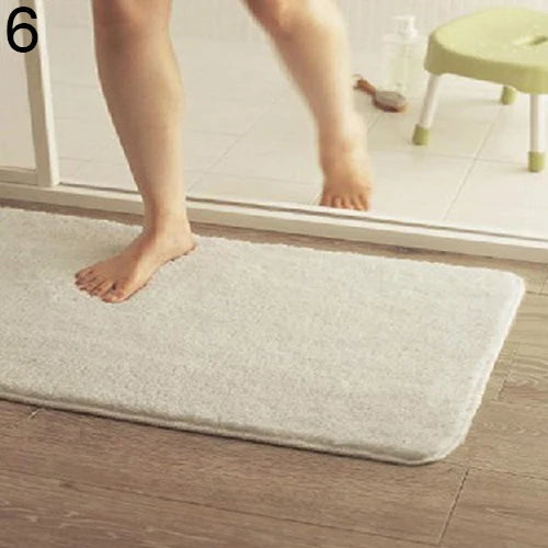 Tapis antidérapant doux couleur bonbon blanc
