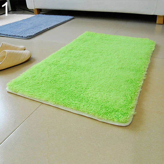 Tapis antidérapant doux couleur bonbon   sol vert