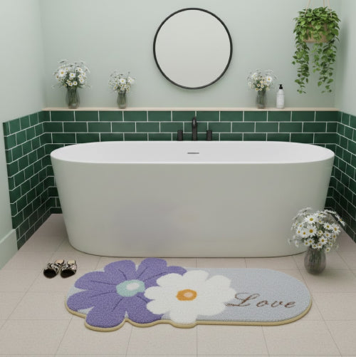 Tapis de Bain Floral « Love » baignoire 