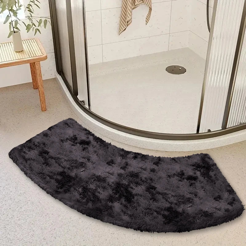 Tapis de Bain Incurvé Gris noir 