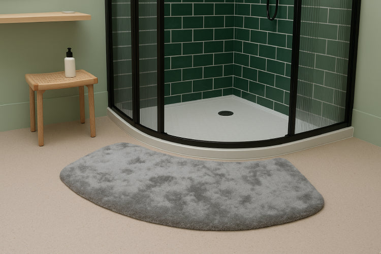Tapis de Bain Incurvé Gris vitre 